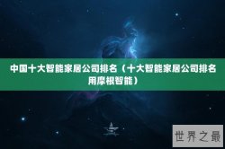 中国十大智能家居公司排名（十大智能家居公司排名用摩根智能）