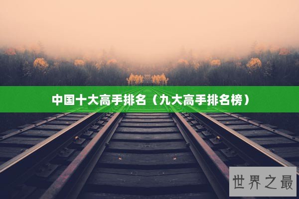 中国十大高手排名（九大高手排名榜）