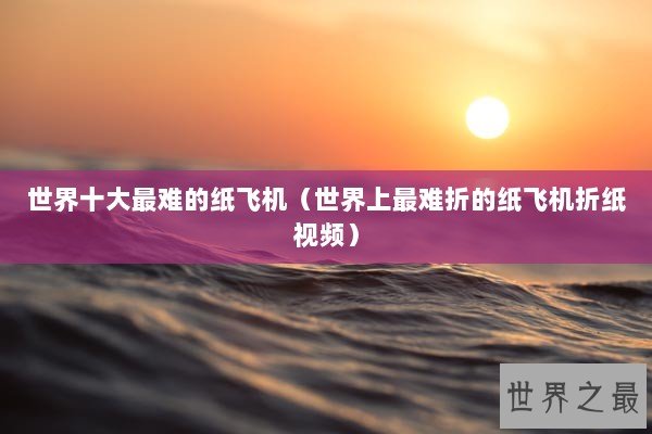 世界十大最难的纸飞机（世界上最难折的纸飞机折纸视频）