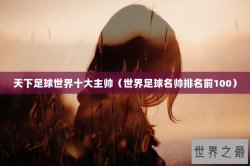 天下足球世界十大主帅（世界足球名帅排名前100）