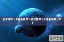 武汉世界十大企业名单（武汉世界十大企业名单公示）