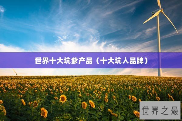 世界十大坑爹产品（十大坑人品牌）