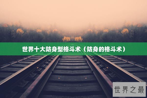 世界十大防身型格斗术(防身的格斗术) 世界十大防身型格斗术(防身的格斗术)