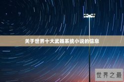 关于世界十大武器系统小说的信息