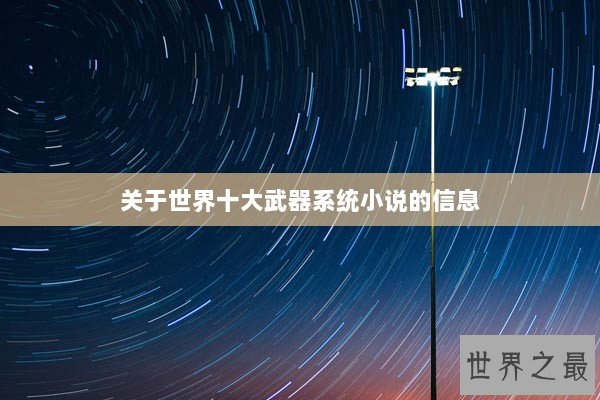 关于世界十大武器系统小说的信息