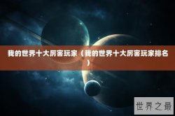 我的世界十大厉害玩家（我的世界十大厉害玩家排名）