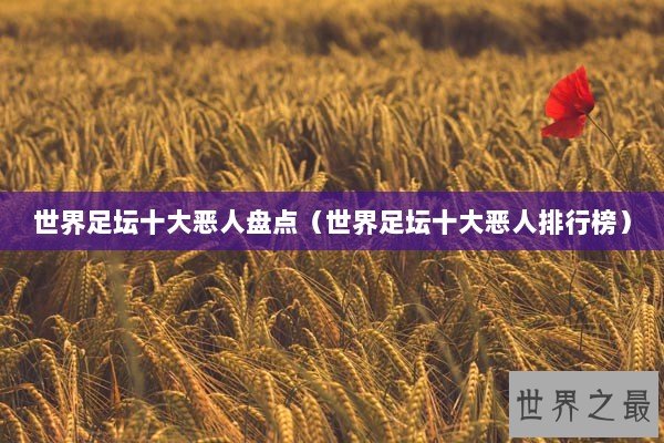世界足坛十大恶人盘点（世界足坛十大恶人排行榜）
