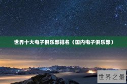 世界十大电子俱乐部排名（国内电子俱乐部）