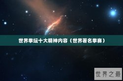 世界拳坛十大精神内容（世界著名拳赛）