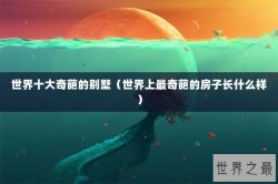 世界十大奇葩的别墅（世界上最奇葩的房子长什么样）