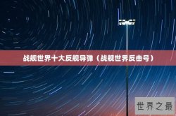 战舰世界十大反舰导弹（战舰世界反击号）