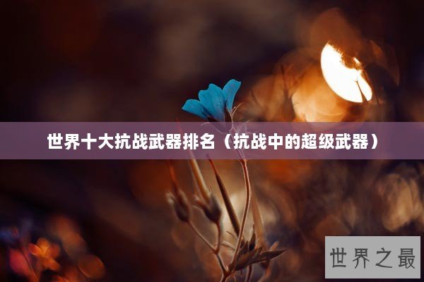世界十大抗战武器排名（抗战中的超级武器）