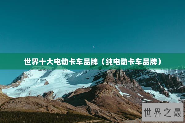 世界十大电动卡车品牌（纯电动卡车品牌）