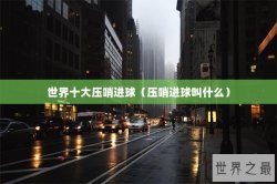 世界十大压哨进球（压哨进球叫什么）