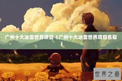 广州十大冰雪世界项目（广州十大冰雪世界项目名称）