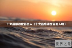 十大最感动世界的人（十大最感动世界的人物）