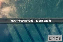 世界十大自动防空炮（自动防空炮台）
