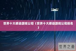 世界十大感动游戏公司（世界十大感动游戏公司排名）