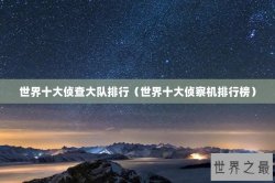世界十大侦查大队排行（世界十大侦察机排行榜）