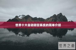 世界十大自动防空系统的简单介绍