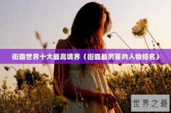 街霸世界十大最高境界（街霸最厉害的人物排名）