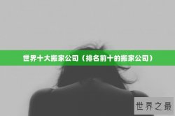 世界十大搬家公司（排名前十的搬家公司）