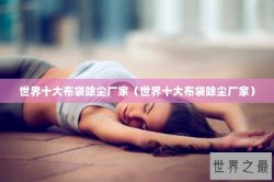 世界十大布袋除尘厂家（世界十大布袋除尘厂家）