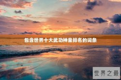 包含世界十大武功神童排名的词条
