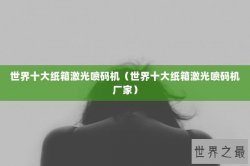 世界十大纸箱激光喷码机（世界十大纸箱激光喷码机厂家）