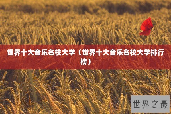 世界十大音乐名校大学(世界十大音乐名校大学排行榜) 世界十大音乐名校大学(世界十大音乐名校大学排行榜)