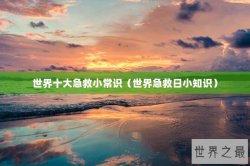 世界十大急救小常识（世界急救日小知识）