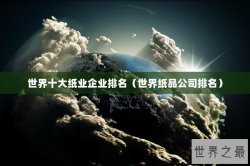 世界十大纸业企业排名（世界纸品公司排名）