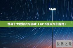 世界十大模拟汽车游戏（2019模拟汽车游戏）