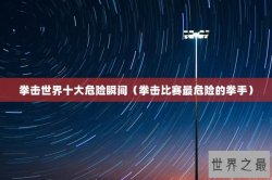 拳击世界十大危险瞬间（拳击比赛最危险的拳手）