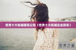 世界十大机械建筑公司（世界十大机械企业排名）