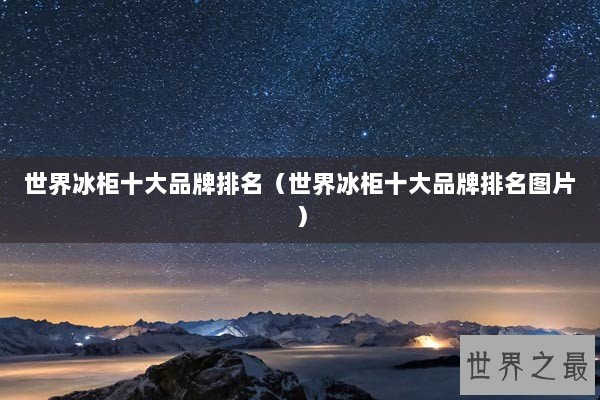 世界冰柜十大品牌排名（世界冰柜十大品牌排名图片）