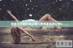 世界十大知名的公司（世界著名的公司）