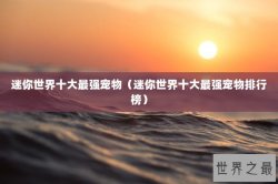 迷你世界十大最强宠物（迷你世界十大最强宠物排行榜）