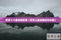世界十大最凶狠武器（世界上最凶狠的冷兵器）