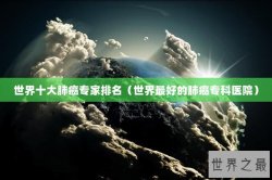 世界十大肺癌专家排名（世界最好的肺癌专科医院）