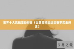 世界十大竞技活动排名（世界竞技类运动赛事奖金排名）