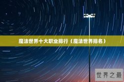 魔法世界十大职业排行（魔法世界排名）