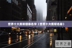 世界十大黑帮团体名字（世界十大黑帮名称）