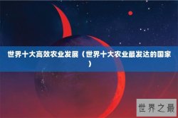 世界十大高效农业发展（世界十大农业最发达的国家）