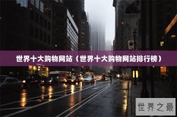 世界十大购物网站（世界十大购物网站排行榜）
