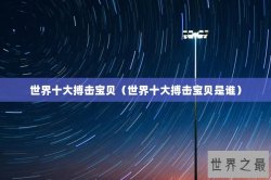 世界十大搏击宝贝（世界十大搏击宝贝是谁）