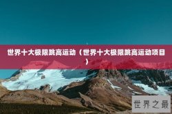 世界十大极限跳高运动（世界十大极限跳高运动项目）