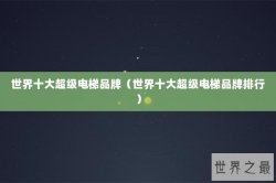 世界十大超级电梯品牌（世界十大超级电梯品牌排行）