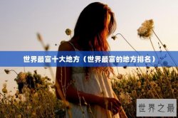 世界最富十大地方（世界最富的地方排名）