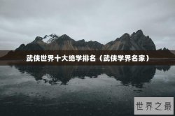武侠世界十大绝学排名（武侠学界名家）